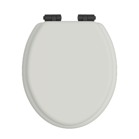 Toilet Seat Soft Close Matt Black Hinges - Chantilly